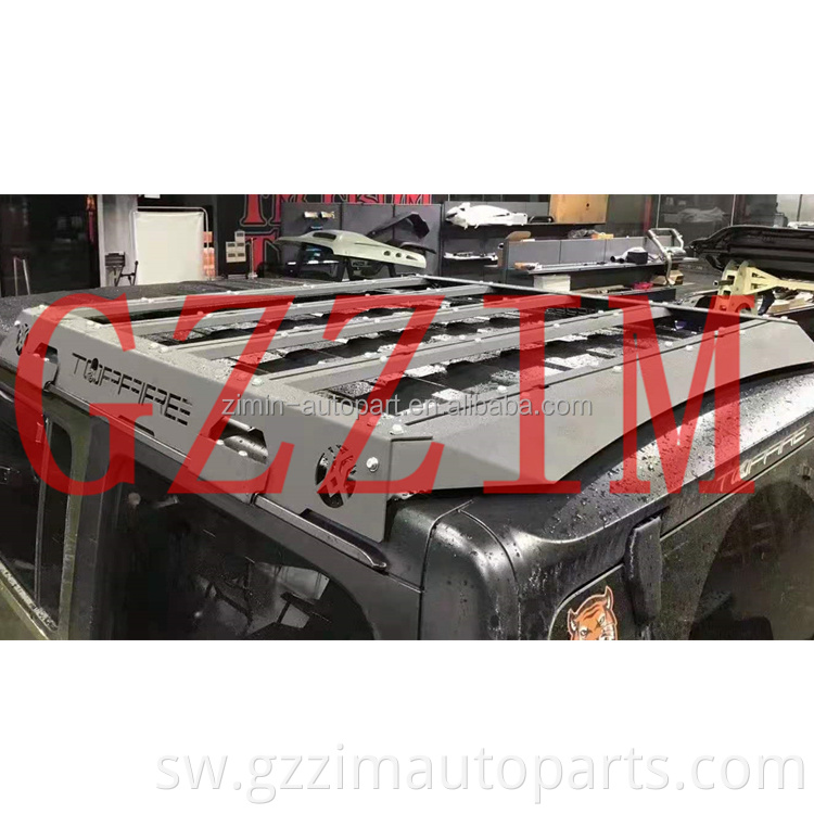 Sehemu za nje za gari gari aluminium alloy paa rack paa nyeusi shehena ya jeep kwa jeep